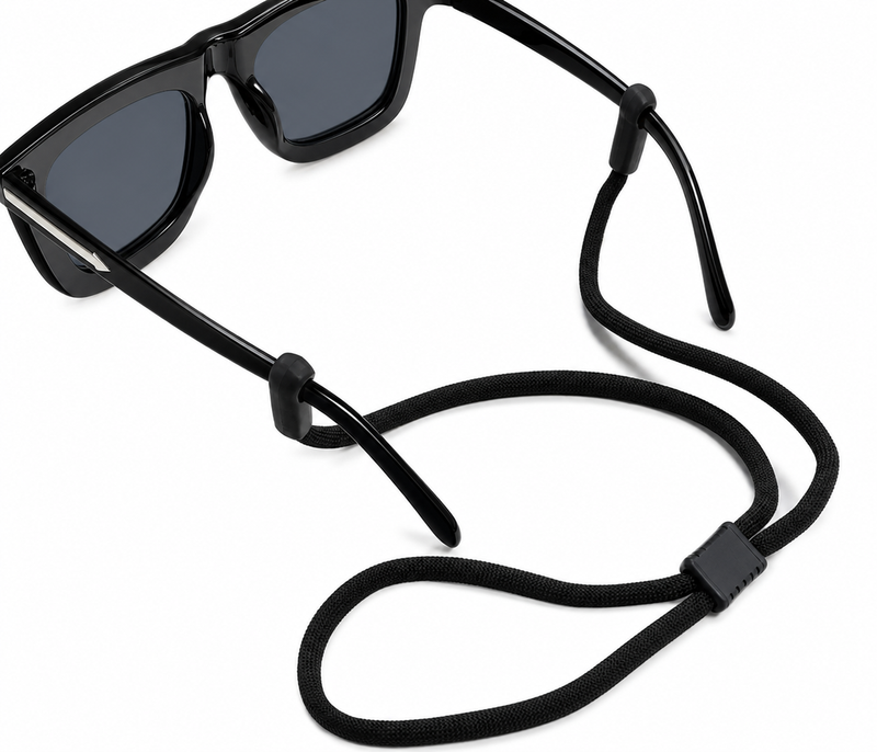 SunFit glasögonband fäst på ett par solglasögon